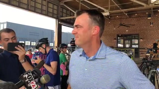 Governor Stitt stopped by to talk about his race tomorrow! Packet pickup is today…