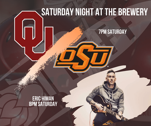 Join us today for football games and live music!
Bedlam at 7pm,Eric Himan Live …